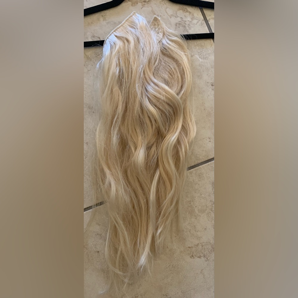 SHE Flip N Go 100% Remy Human Hair Halo Extension 16-18Inch #613 wore once